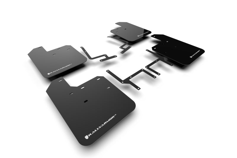 Rally Armor 18-22 Jeep JL Wrangler Black UR Mud Flap w/ White Logo MF54-UR-BLK/WH MF54-UR-BLK/WH Photo - Primary