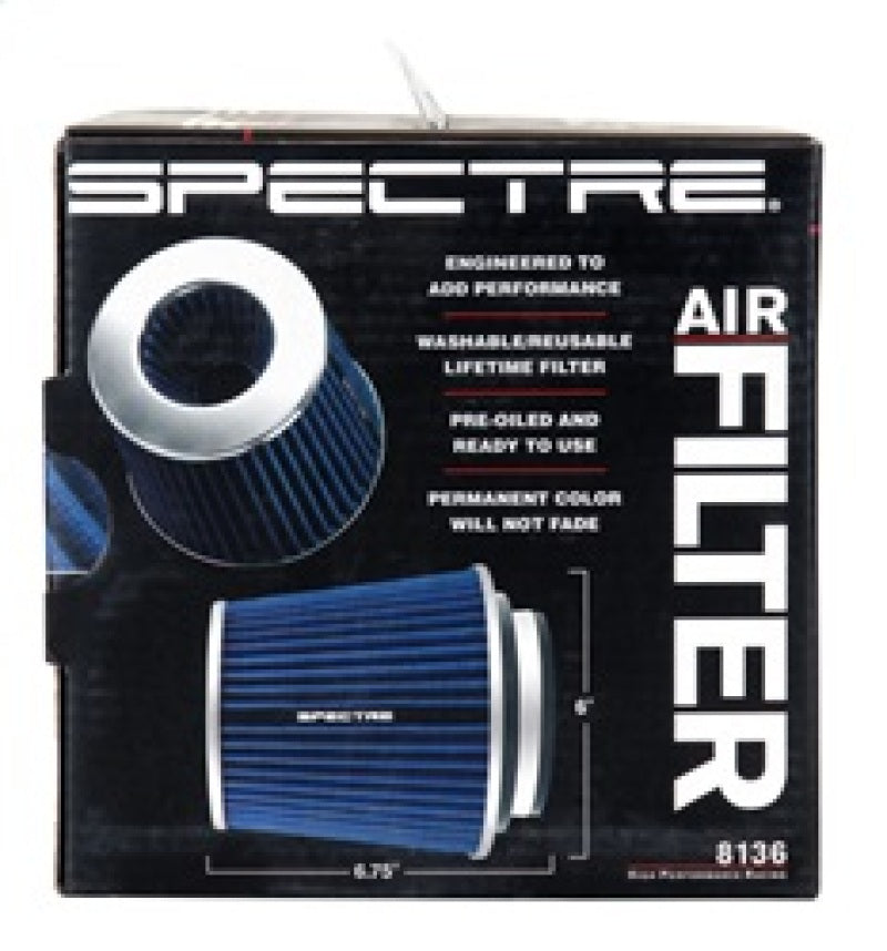 Spectre Adjustable Conical Air Filter 5-1/2in. Tall (Fits 3in. / 3-1/2in. / 4in. Tubes) - Blue 8136 8136 Photo - in package