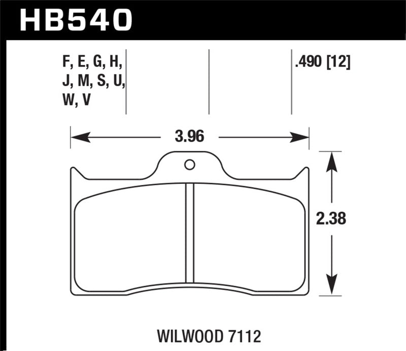 Hawk Performance Hawk Wilwood 7112 ER-1 Motorsports Brake Pad Set HB540D.490 HB540D.490 Photo - Primary