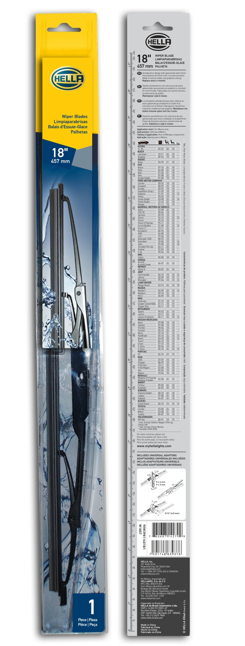 Hella Standard Wiper Blade 18in - Single 9XW398114018/I Photo - in package