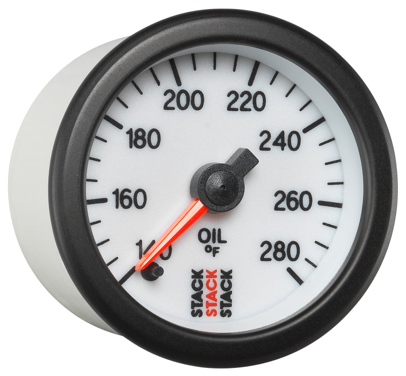 Autometer Stack 52mm 140-280 Deg F 1/8in NPTF Male Pro Stepper Motor Oil Temp Gauge - White ST3360 ST3360 User 5