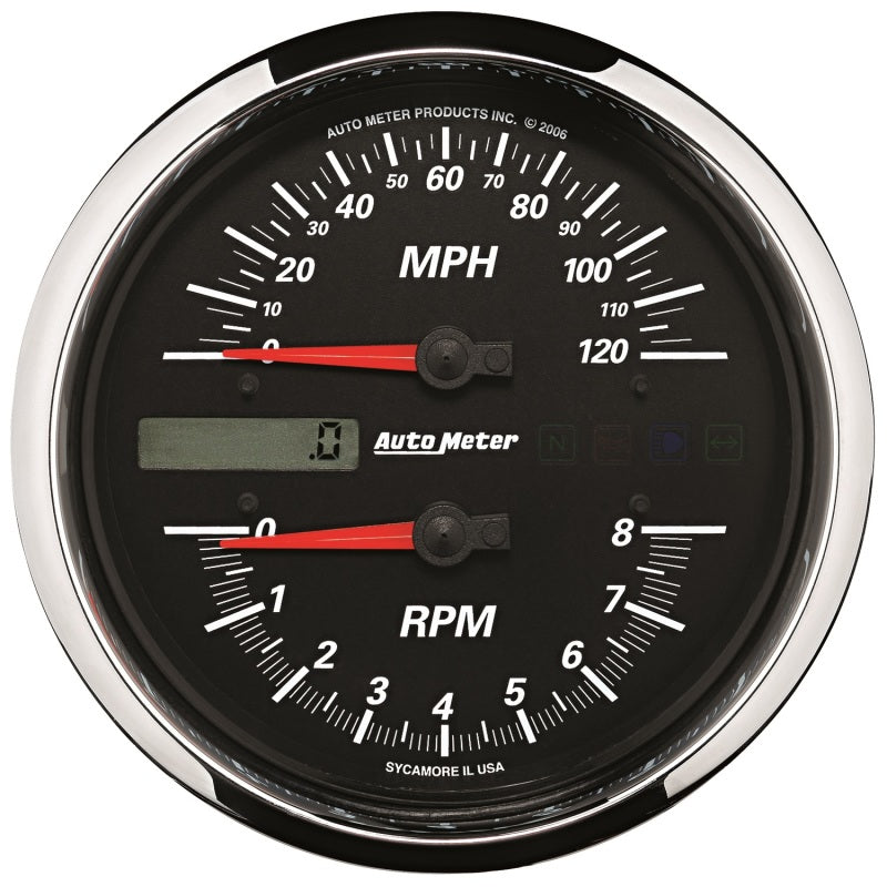Autometer Pro-Cycle Gauge Tach/Speedo 4 1/2in 8K Rpm/120 Mph Black 19466 19466 Photo - Primary