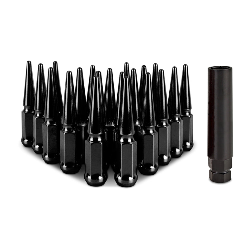 Mishimoto Steel Spiked Lug Nuts M12x1.5 20pc Set - Black MMLG-SP1215-20BK MMLG-SP1215-20BK Photo - Primary
