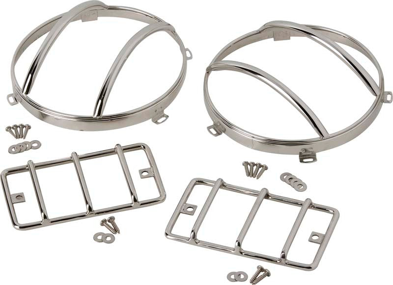 Kentrol 97-06 Jeep Wrangler TJ Euro Light Guard Set 4 Pieces - Polished Silver 30557 30557 Photo - Primary