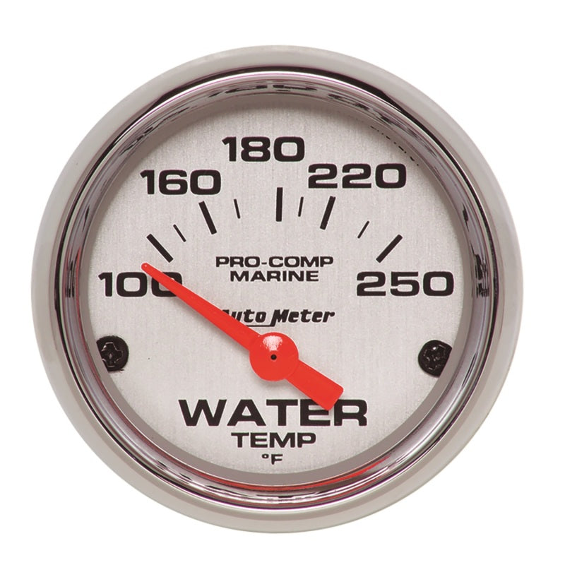 Autometer Gauge, Water Temp, 2 1/16", 100-250 Deg. F, Electric, Marine Chrome 200762-35 User 1