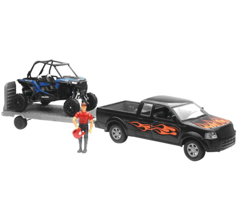 New Ray Toys Pickup with Polaris RZR XP1000 and Figurine Set/ Scale - 1:18 SS-37426E SS-37426E User 1