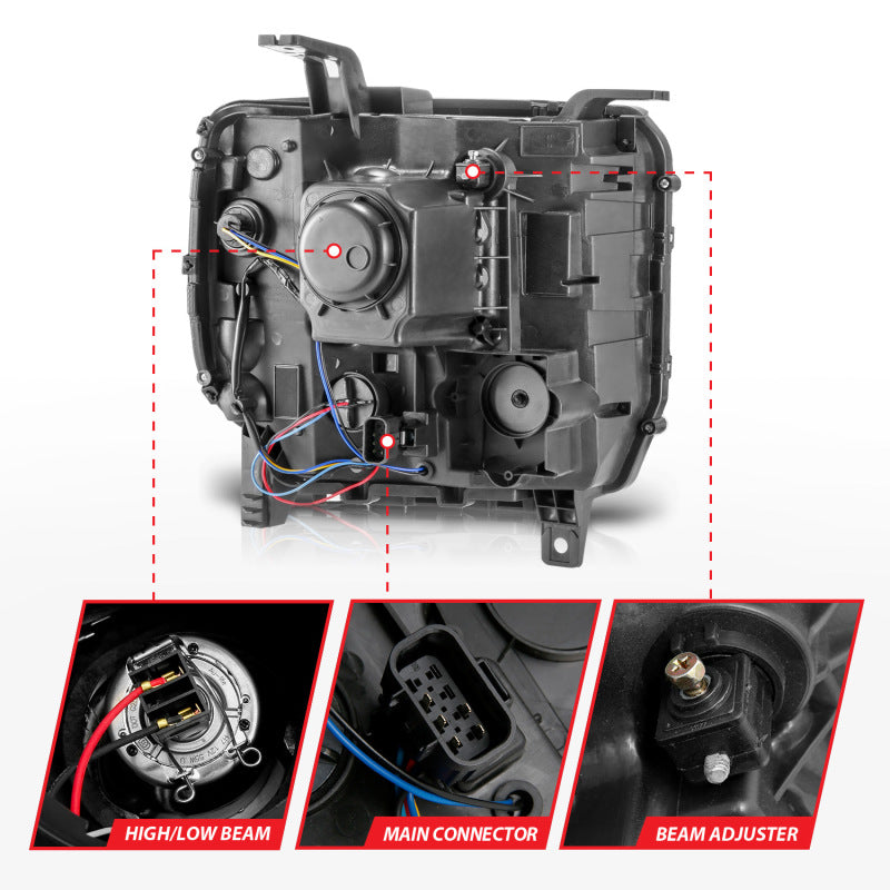 ANZO 14-15 GMC Sierra 1500/2500HD/3500HD Plank Style Projector Headlight - Chrome Housing 111553 111553 User 4