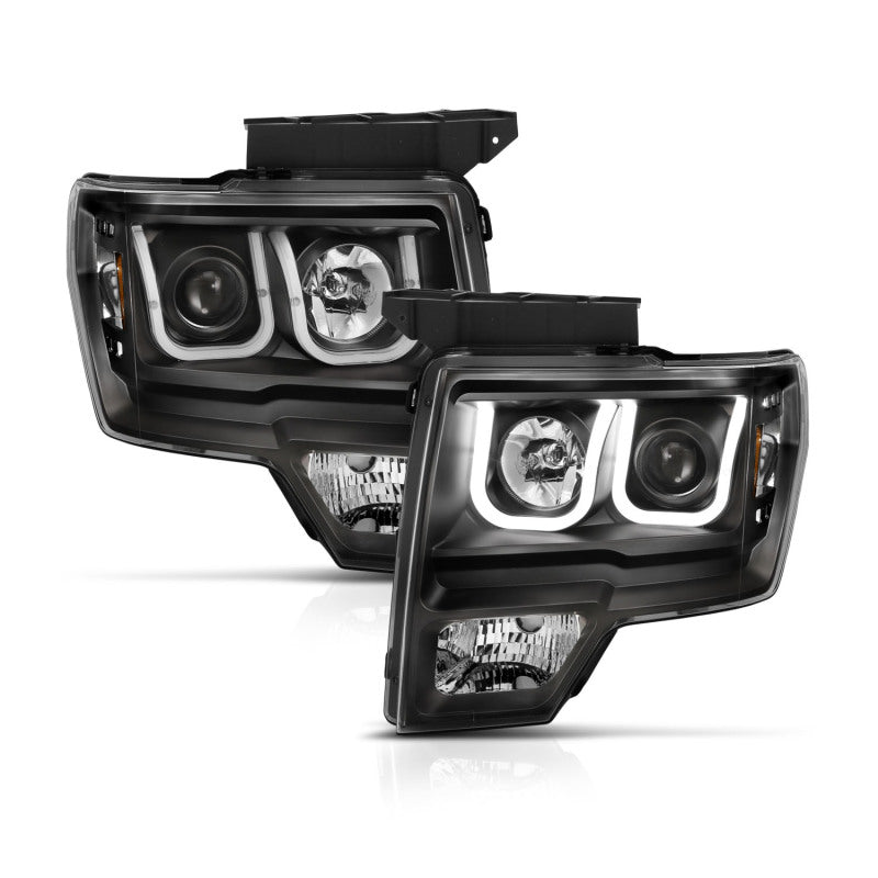 Anzo Ford F-150 09-14 Projector Switchback Headlights U-Bar Black W/ Amber 111383 Photo - Unmounted
