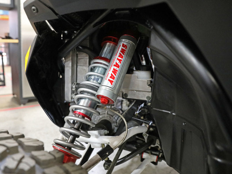 aFe 17-19 Polaris RZR 925/1000cc Sway-A-Way 2.5 Front Coilover Kit w/ PB Reservoirs and Comp Adj 851-5600-04-CA 851-5600-04-CA Photo - Mounted