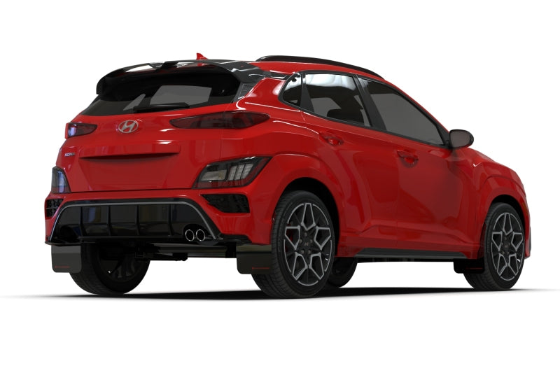 Rally Armor 2022 Hyundai Kona N Line Black UR Mud Flap w/ White Logo MF93-UR-BLK-WH MF93-UR-BLK-WH User 1