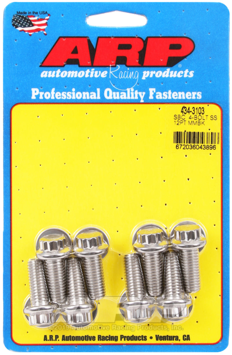 ARP SB Chevy 4-bolt SS 12pt Motor Mount Bolt Kit 434-3103 Photo - Primary