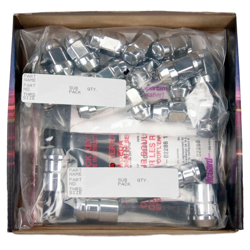 McGard Jeep Wrangler Install Kit (Cone / Bulge) 1/2-20 / 3/4 Hex / (18 Lug Nuts / 5 Locks) - Chrome 84563 84563 Photo - in package