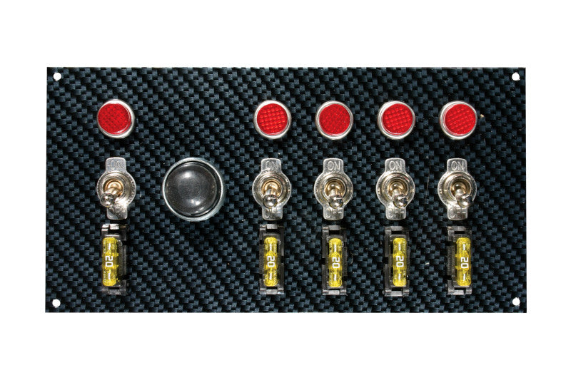 Moroso Toggle Switch Panel; Black/Black; Dash Mount; Fiber Design 74139 Photo - Primary