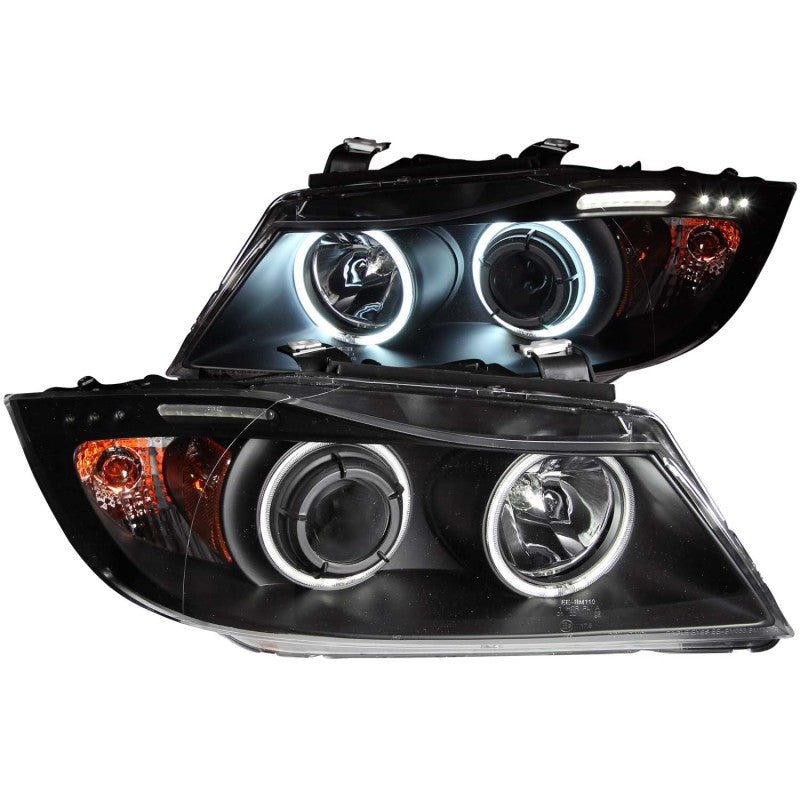 Anzo 2006-2008 BMW 3 Series E90-E91 Projector Headlights w/ Halo w/ LED Bar 121335 Photo - Primary
