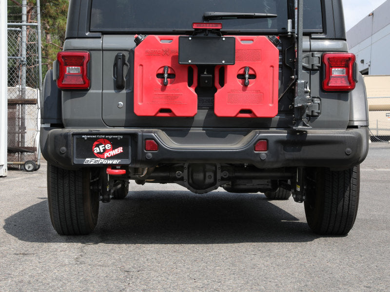 aFe MACH Force-Xp Axle-Back Exhaust System w/NoTip 18-20 Jeep Wrangler L4-2.0T / V6-3.6L 49-48070-1 49-48070-1 Photo - Mounted