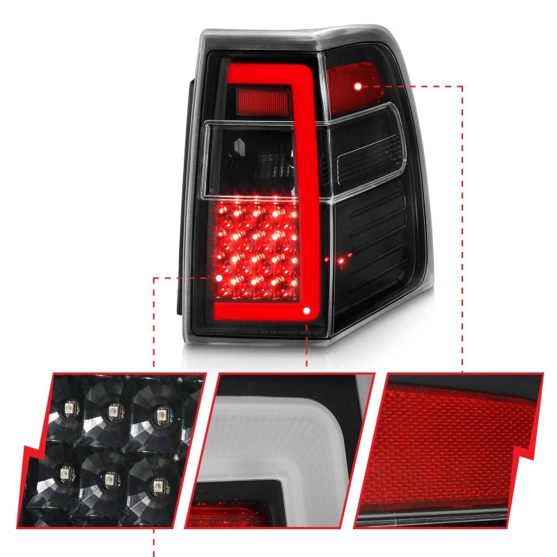 ANZO 07-17 Ford Expedition LED Taillights w/ Light Bar Black Housing Clear Lens 311408 311408 Photo - Unmounted