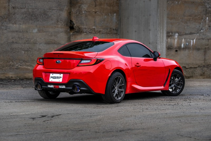 MBRP 2022 Subaru BRZ 2.4L/Toyota GR86 2.4L 2.5in Dual Split Rear Exit w/5in OD Burnt End Tips - T304 S48053BE S48053BE Photo - lifestyle view