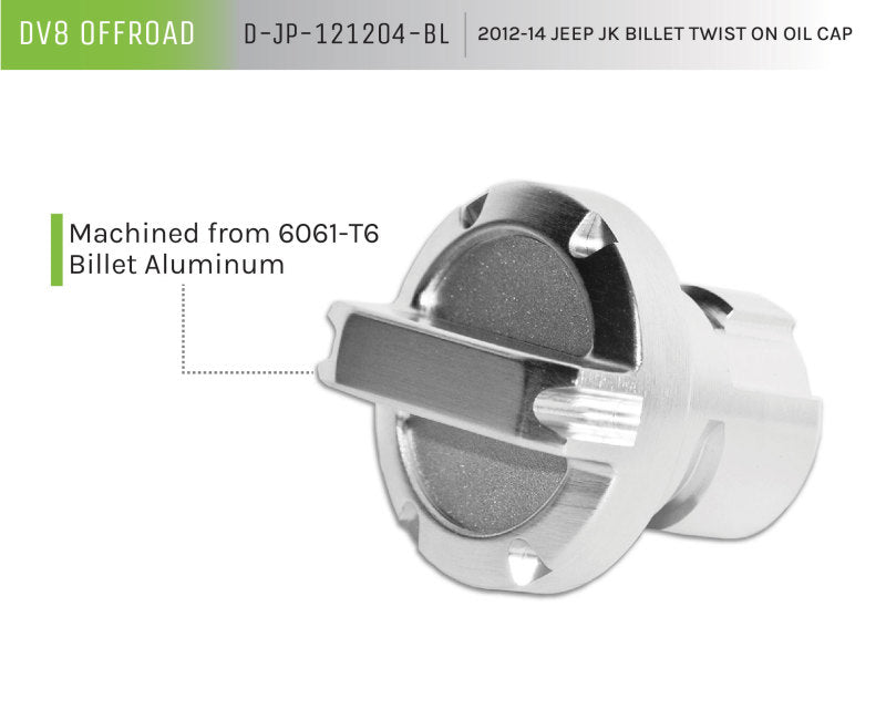 DV8 Offroad 2012-14 Jeep JK Twist On Billet Oil Cap D-JP-121204-BL D-JP-121204-BL Product Brochure - a specific brochure describing a Product