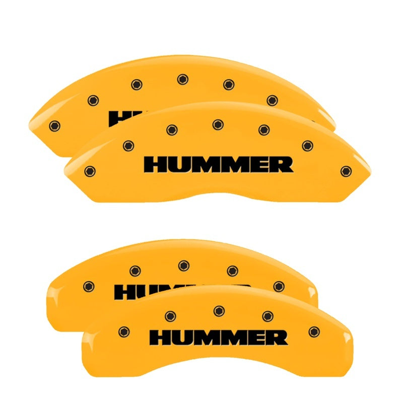 MGP 4 Caliper Covers Engraved Front & Rear Hummer Yellow Finish Black Char 2010 Hummer H3T 52003SHUMYL 52003SHUMYL Photo - Primary