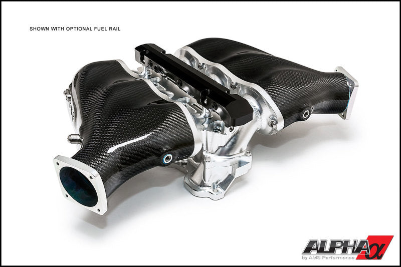 AMS Performance 2009+ Nissan GT-R Alpha Carbon Fiber/Billet Intake Manifold w/Std Fuel Rail - Clear ALP.07.08.0101-1 ALP.07.08.0101-1 Photo - Primary