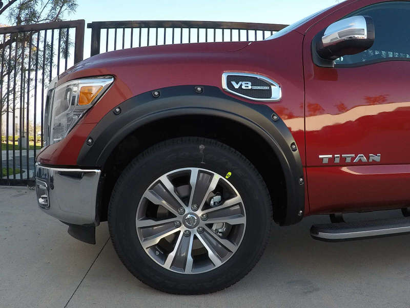 EGR 17-23 Nissan Titan Traditional Bolt-On Look Fender Flareswith Fender Badge Set Of 4 796014 796014 Photo - Mounted