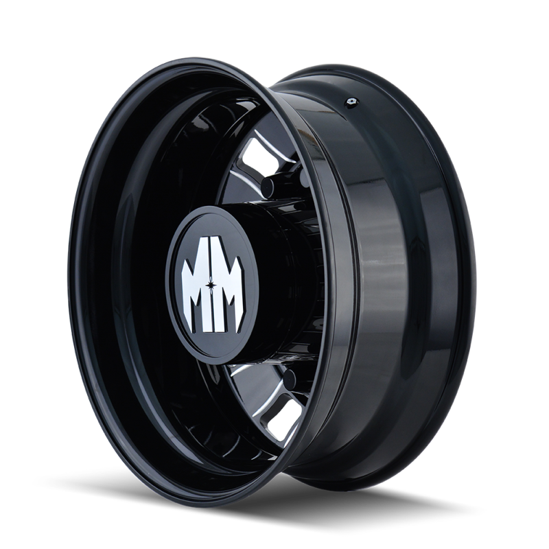 Mayhem 8180 BigRig 24.5x8.25/10x285.75 BP/168mm Offset/220.1mm Hub Rear Black w/ Milled Spokes Wheel 8180-245810BMR 8180-245810BMR Photo - Primary