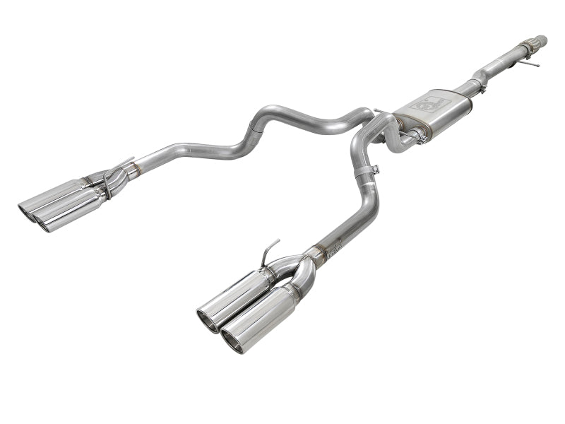 aFe Vulcan Series 4-3in 304SS Exhaust Cat-Back w/ Pol Tips 2019 GM Silverado/Sierra 1500 V8-6.2L 49-34102-P 49-34102-P Photo - Primary
