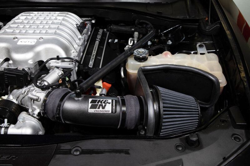 K&N Engineering K&N 17-23 Dodge Charger/Challenger Hellcat SC 6.2L V8 DRYFLOW Performance Air Intake System 30-2553TTK 30-2553TTK Photo - Mounted