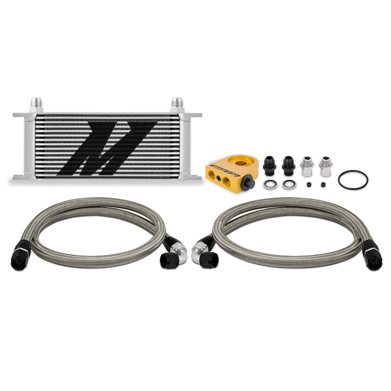 Mishimoto Universal Thermostatic Oil Cooler Kit 16-Row Silver MMOC-U16TSL MMOC-U16TSL Photo - Primary