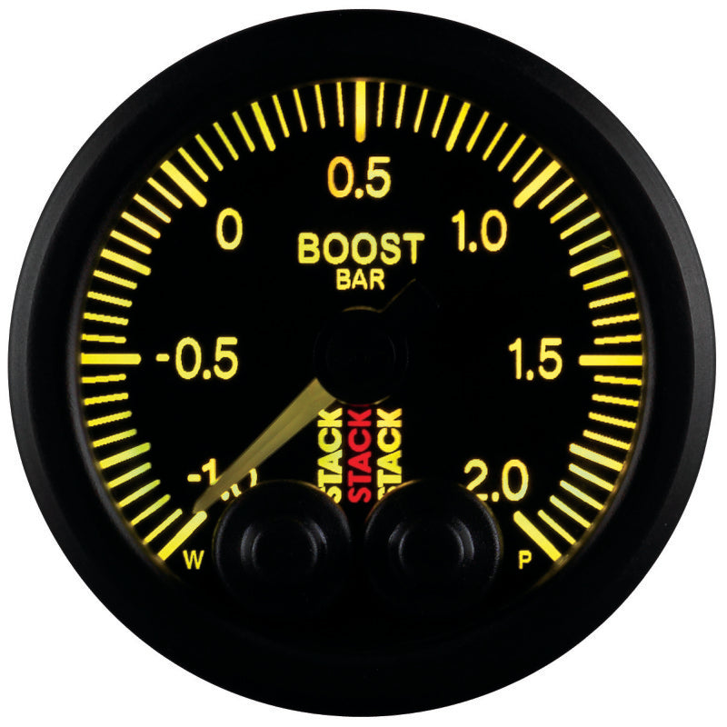 Autometer Stack 52mm -1 to +2 Bar (Incl T-Fitting) Pro-Control Boost Pressure Gauge - Black ST3511 ST3511 User 5