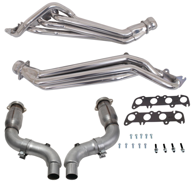 BBK 15-23 Ford Mustang GT 1-3/4 Long Tube Headers w/High Flow Catted Mid Pipe (Silver Ceramic) 16336 16336 Photo - Primary