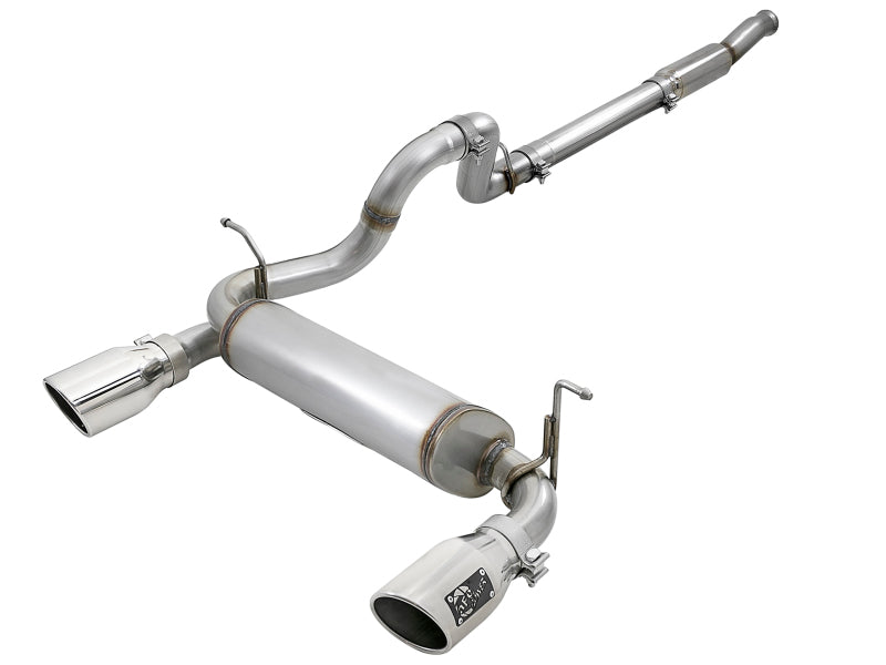 aFe Rebel Series 409 Stainless Steel Cat-Back Exhaust 18-21 Jeep Wrangler JL 2.0L (t) - Polished Tip 49-48096-P 49-48096-P Photo - Primary
