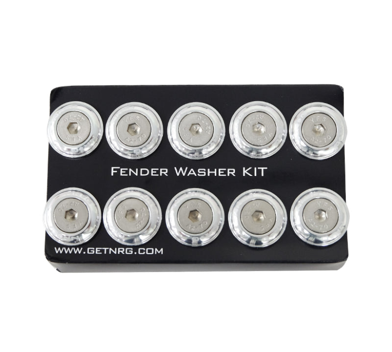 NRG Fender Washer Kit w/Rivets For Plastic (Silver) - Set of 10 FW-100SL FW-100SL Photo - Primary