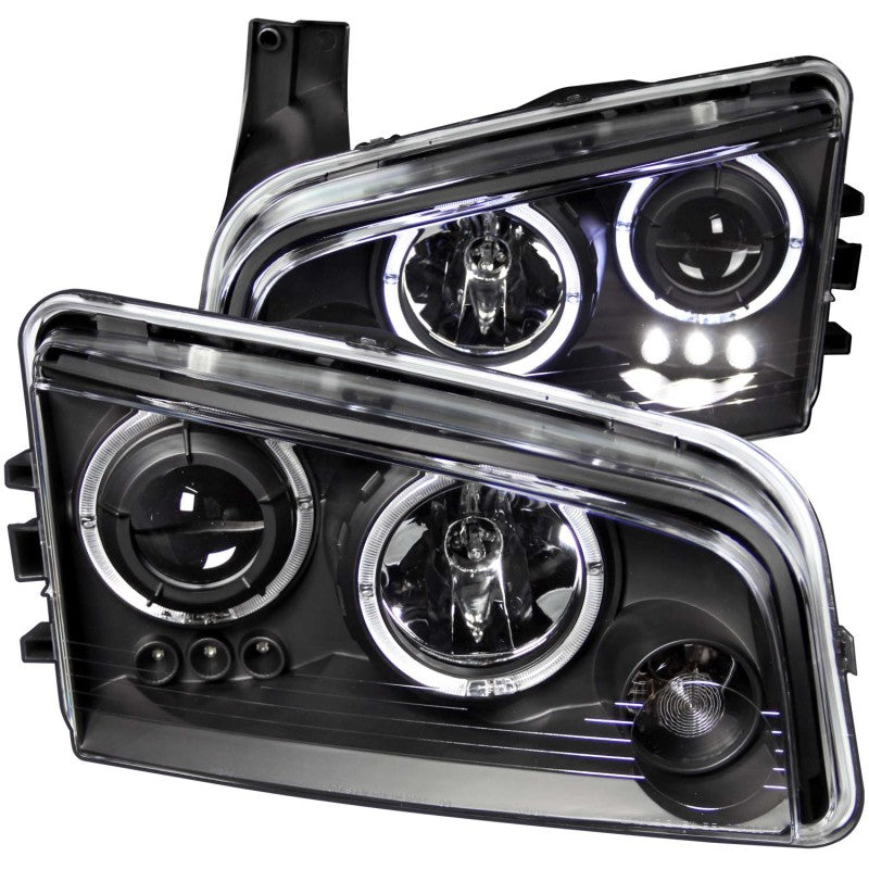 Anzo 2006-2010 Dodge Charger Projector Headlights w/ Halo Black 121381 Photo - Primary