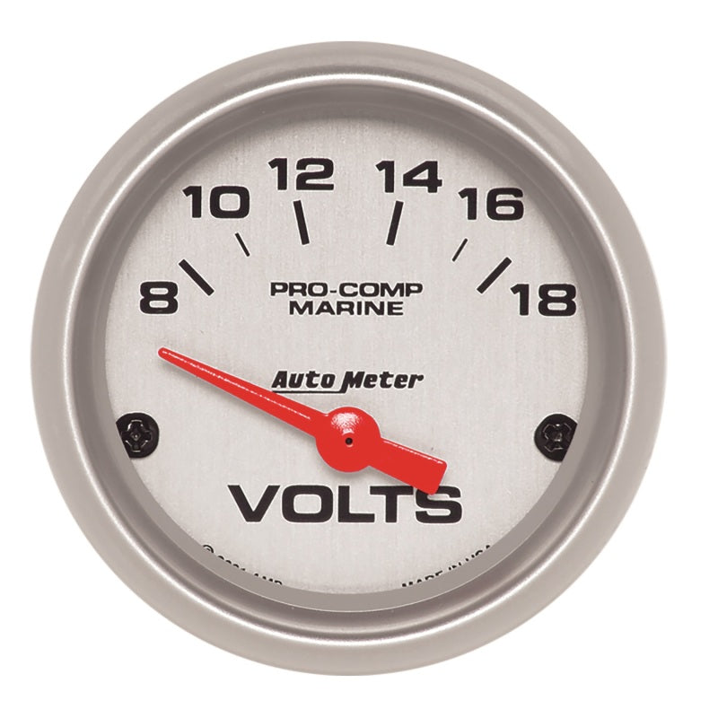 Autometer Gauge, Voltmeter, 2 1/16", 18V, Electric, Marine Silver 200756-33 User 1
