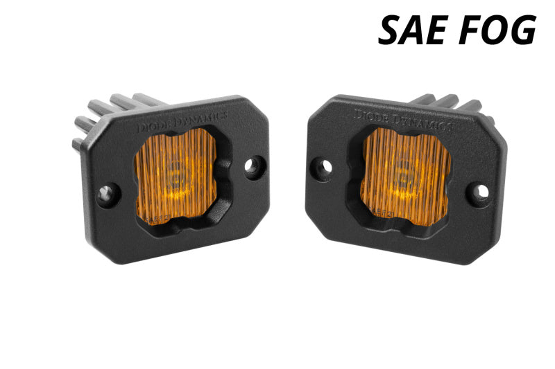 Diode Dynamics Stage Series C1 LED Pod - Yellow SAE Fog Flush ABL (Pair) DD6851P DD6851P User 1