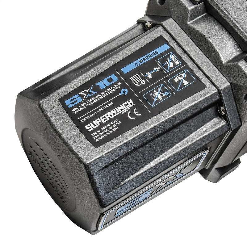 Superwinch 10000 LBS 12 VDC 3/8in x 80ft Synthetic Rope SX 10000 Winch 1710201 1710201 Photo - Unmounted