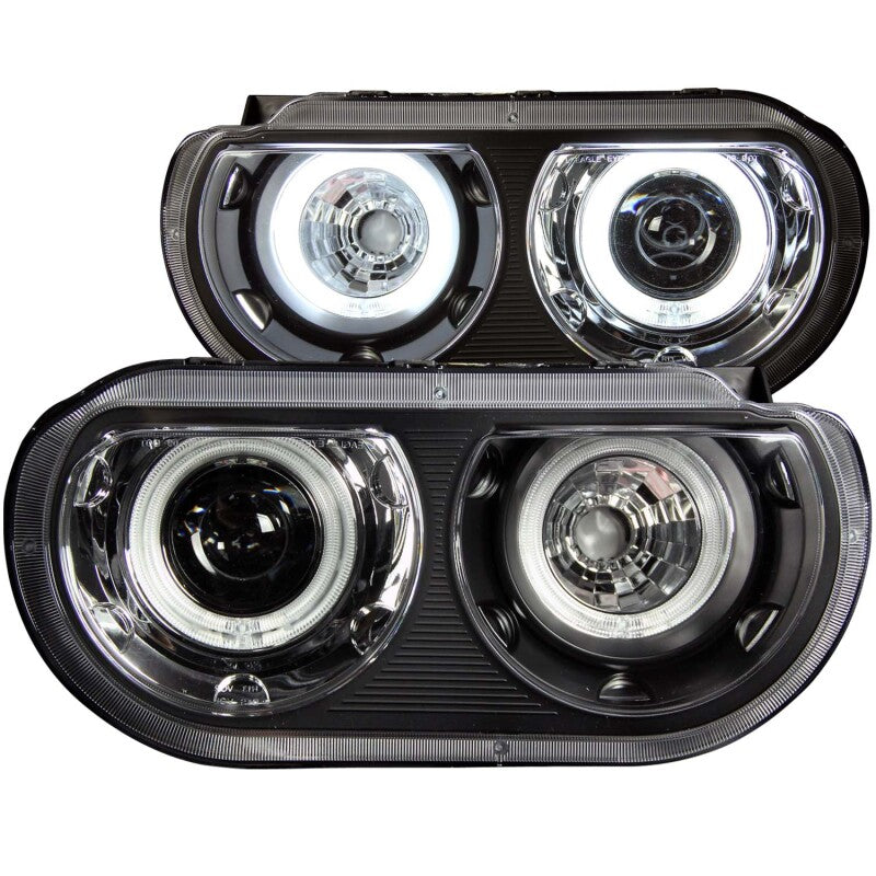 Anzo 2008-2014 Dodge Challenger Projector Headlights w/ Halo Black (CCFL) 121308 Photo - Primary