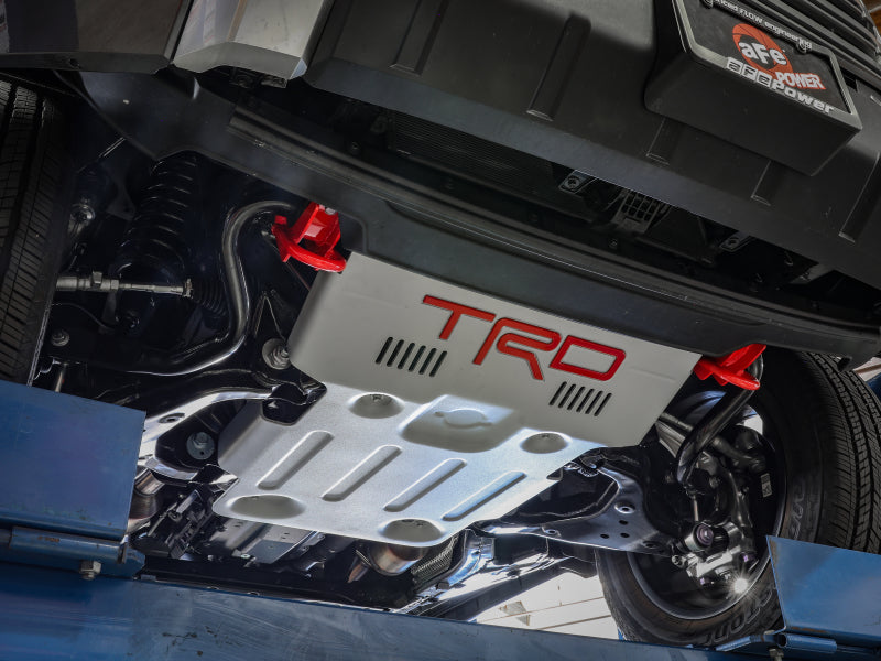 aFe Control Front Tow Hook Red 2022 Toyota Tundra 3.5L V6 450-72T001-R 450-72T001-R Photo - Mounted