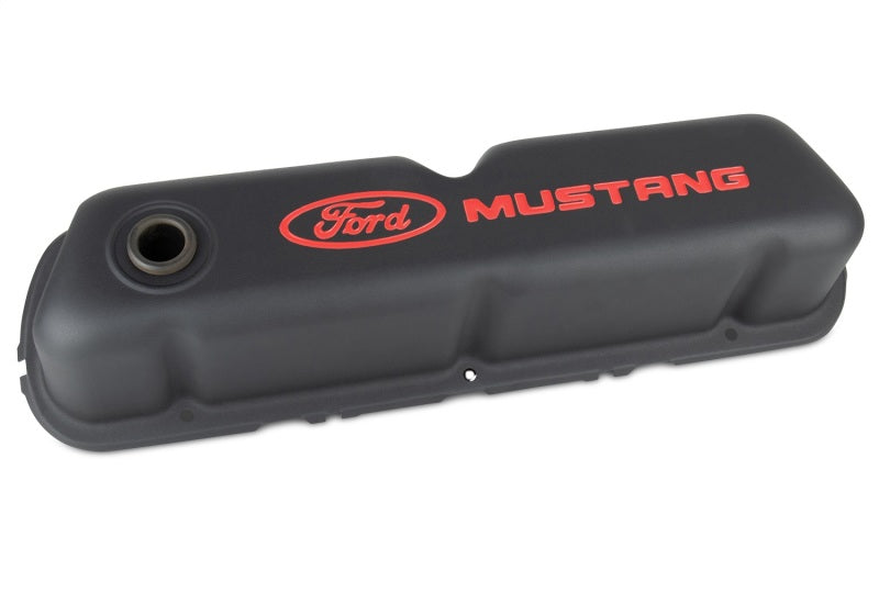 Ford Black Steel Valve Cover Set w/Mustang Logo FRD302-101 302-101 Photo - Unmounted