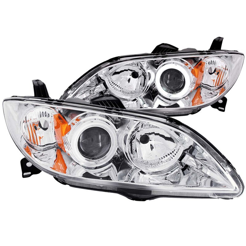 Anzo 2004-2008 Mazda 3 Projector Headlights w/ Halos Chrome 121211 Photo - Primary