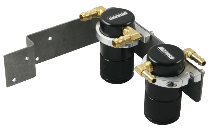 Moroso 08-14 Subaru STi (w/Top Mount Intercooler) Air/Oil Separator Catch Can - Billet Alum - Black 85645 85645 Photo - Primary
