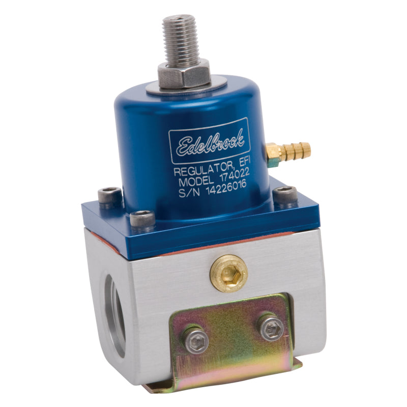 Edelbrock Fuel Pressure Regulator EFI 180 GPH 35-90 PSI -10In/Out -6 Return Blue/Clear 174022 174022 Photo - Primary