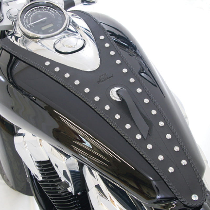 Mustang Motorcycle Mustang 10-14 Honda VT1300C Sabre, 10-16 VT1300C Stateline Cruiser Tank Bib w/Studs - Black 93220 93220 Photo - Primary