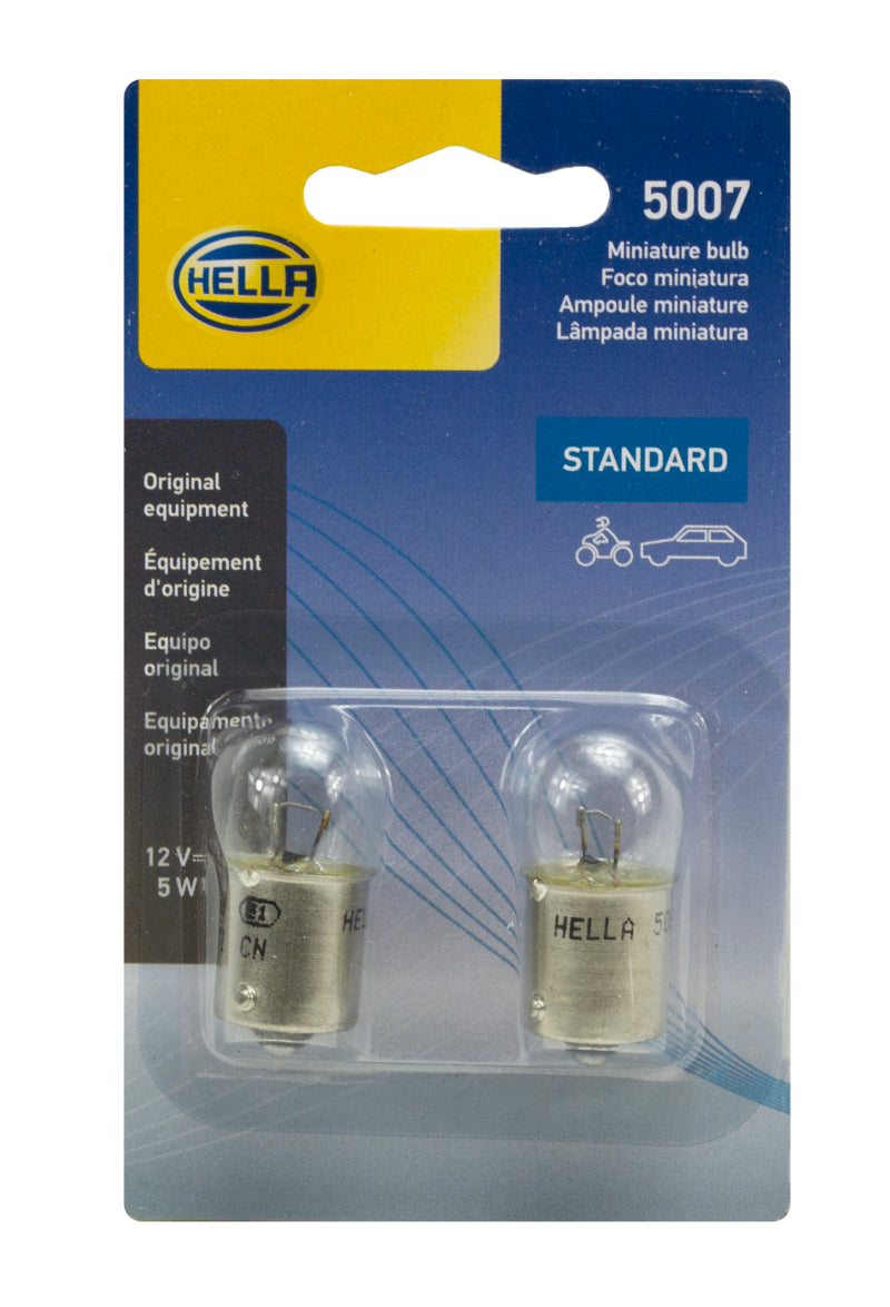 Hella Bulb 5007 12V 5W Ba15S B6 (2) 5007TB 5007TB Photo - in package