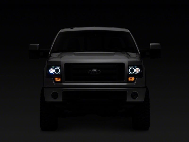 Raxiom 09-14 Ford F-150 Super White LED Halo Projector Headlights- Blk Housing (Clear Lens) T542825 T542825 Photo - Close Up