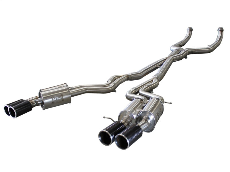 aFe MACHForce XP Exhaust 304SS Cat-Back w/ Carbon Fiber Tips 12-13 BMW M5 (F10) V8 4.4L (tt) 49-36317-C 49-36317-C Photo - Primary