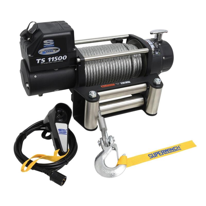 Superwinch 11500 LBS 12 VDC 3/8in x 84ft Steel Rope Tiger Shark 11500 Winch 1511200 1511200 Photo - out of package