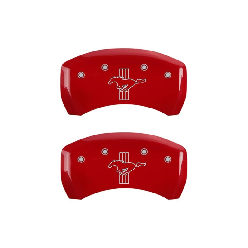 MGP Rear set 2 Caliper Covers Engraved Rear 2015/Bar & Pony Red finish silver ch 10203RMB2RD 10203RMB2RD Photo - Primary