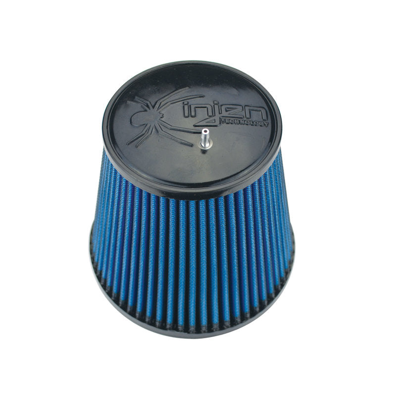 Injen NanoWeb Dry Air Filter 4.0 Flange w/ShurLok / 5.63 Base OD /6.0 Tall /4.0 Top w/Barb Fitting X-1082-BB X-1082-BB Photo - out of package